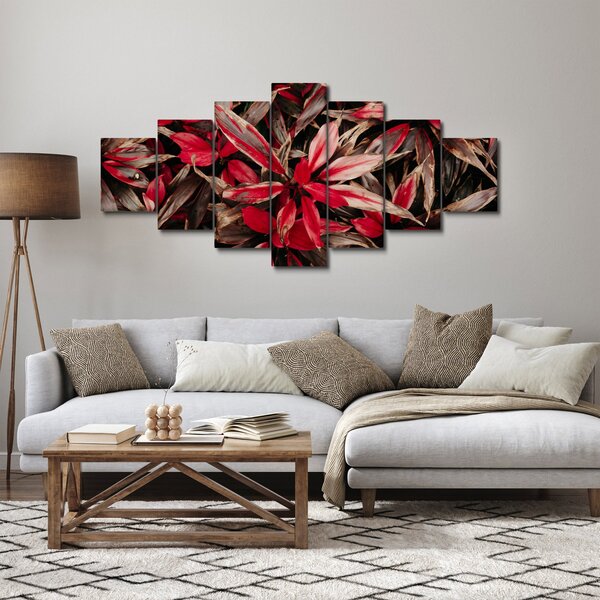Obraz červených okvětních lístků (210x100 cm)