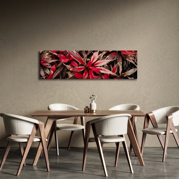 Obraz červených okvětních lístků (170x50 cm)