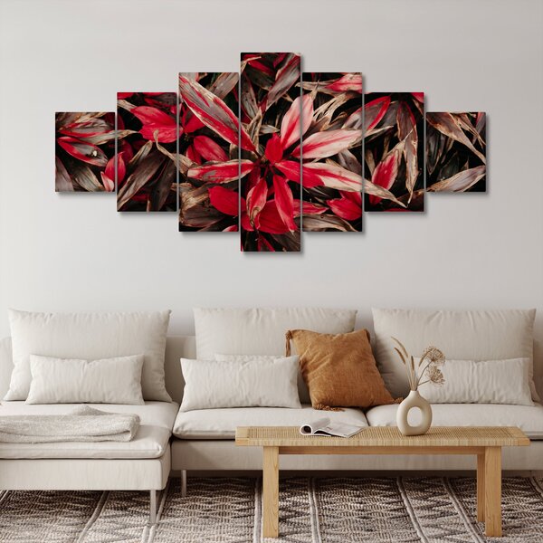 Obraz červených okvětních lístků (210x100 cm)