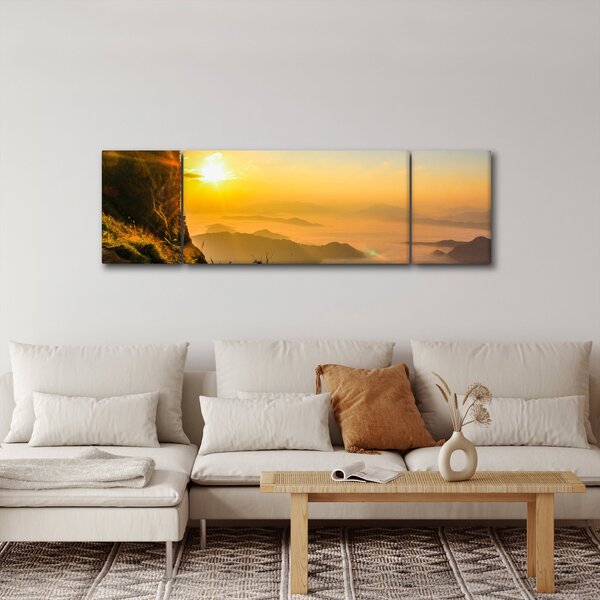 Obraz údolí v ranní mlze (170x50 cm)