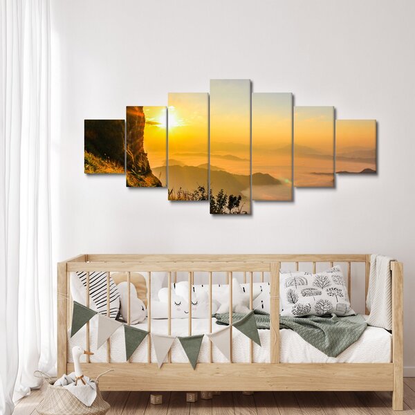 Obraz údolí v ranní mlze (210x100 cm)
