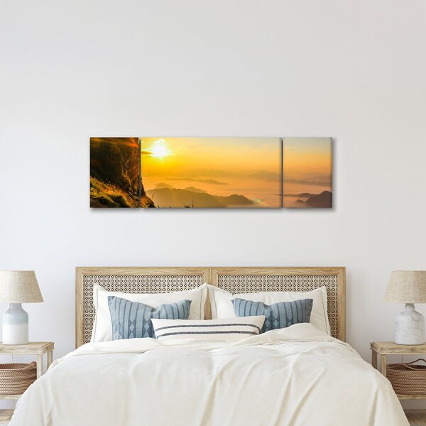 Obraz údolí v ranní mlze (170x50 cm)