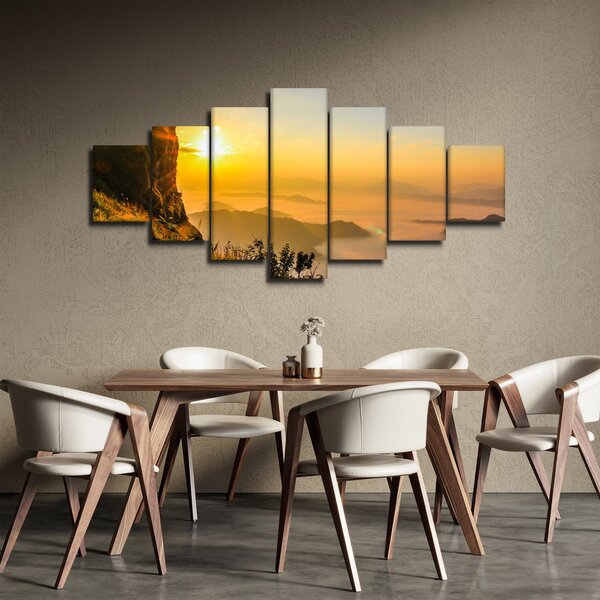 Obraz údolí v ranní mlze (210x100 cm)