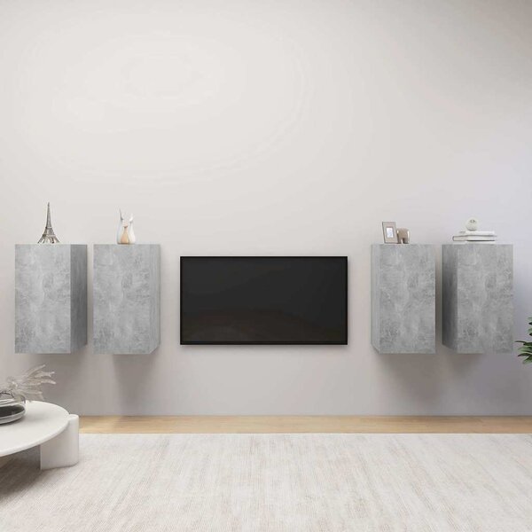 TV skříňky 4 ks betonově šedé 30,5 x 30 x 60 cm dřevotříska 3079160
