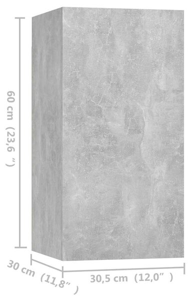 TV skříňky 4 ks betonově šedé 30,5 x 30 x 60 cm dřevotříska 3079160