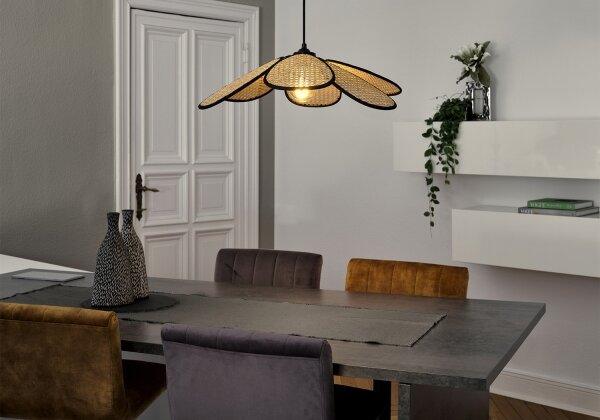 Osram - Lustr na lanku DECOR RATTAN 1xE27/15W/230V pr. 58 cm béžová/černá