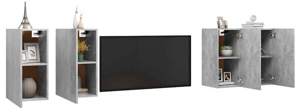 TV skříňky 4 ks betonově šedé 30,5 x 30 x 60 cm dřevotříska 3079160