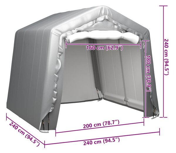 Úložný stan 240 x 240 cm ocelově šedý 3079584