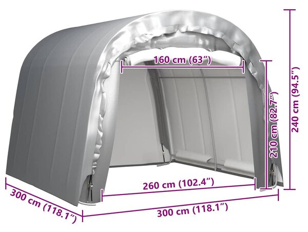 Úložný stan 300 x 300 cm ocelově šedý 3079586
