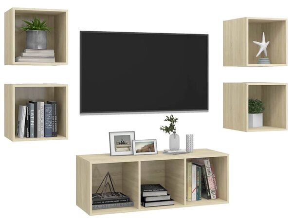 5dílný set TV skříněk dub sonoma kompozitní dřevo 3079613