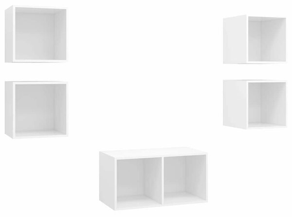 5dílný set TV skříněk bílý dřevotříska 3079601