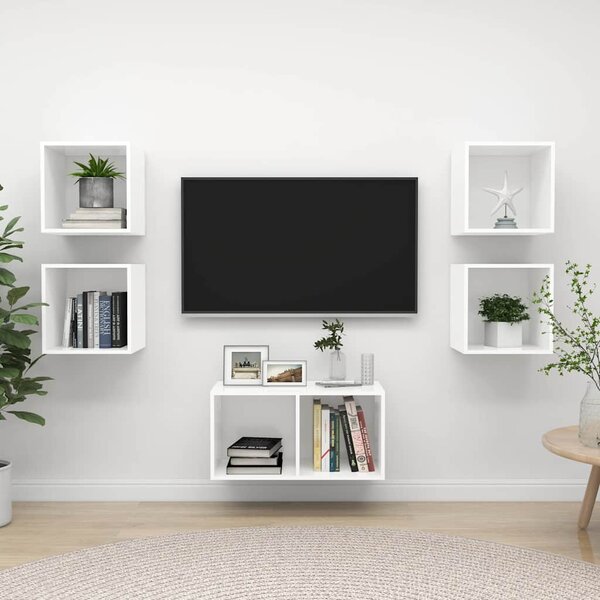 5dílný set TV skříněk bílý dřevotříska 3079601