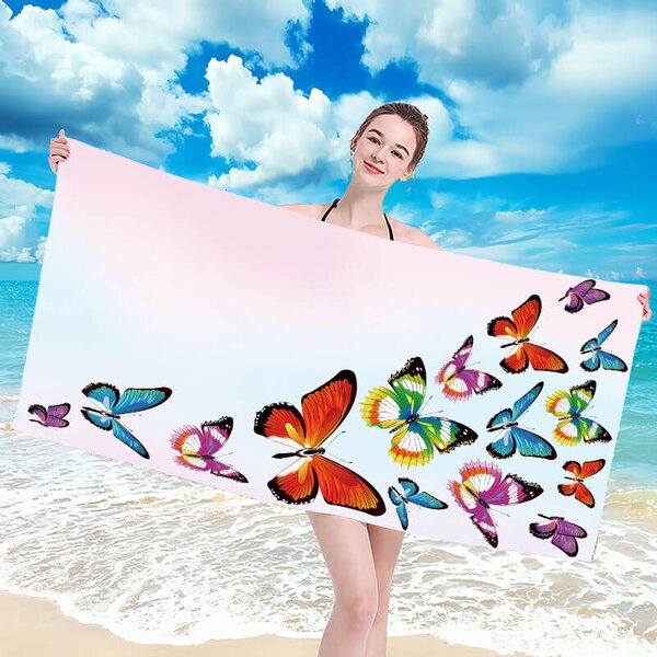 Rychleschnoucí plážová osuška SILMARI 100x180 cm barevná, 100% mikrovlákno