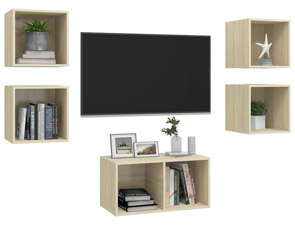5dílný set TV skříněk dub sonoma kompozitní dřevo 3079604