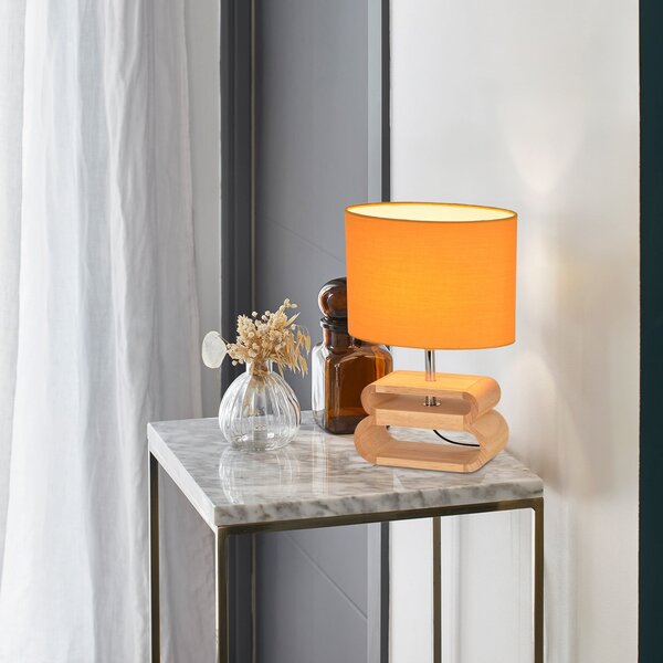 Stolní lampa COREP, Oslo, Žlutá, Obývací pokoj, Tkanina / Textil