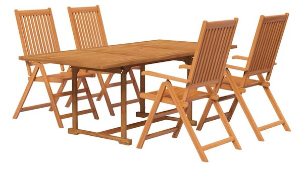 5dílný zahradní jídelní set masivní akáciové dřevo 150-200 cm 3079637