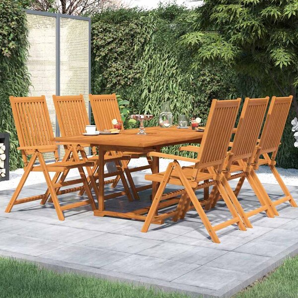 7dílný zahradní jídelní set masivní akáciové dřevo 150-200 cm 3079638