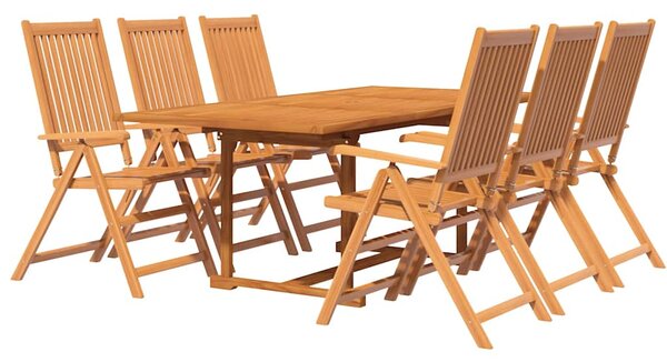 7dílný zahradní jídelní set masivní akáciové dřevo 150-200 cm 3079638
