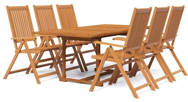 7dílný zahradní jídelní set masivní akáciové dřevo 150-200 cm 3079638