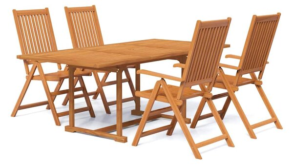 5dílný zahradní jídelní set masivní akáciové dřevo 150-200 cm 3079637