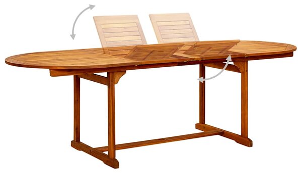 9dílný zahradní jídelní set masivní akáciové dřevo 160-240 cm 3079640