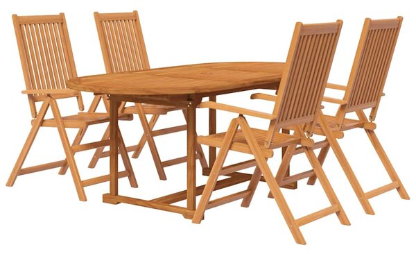 5dílný zahradní jídelní set masivní akáciové dřevo 120-170 cm 3079643