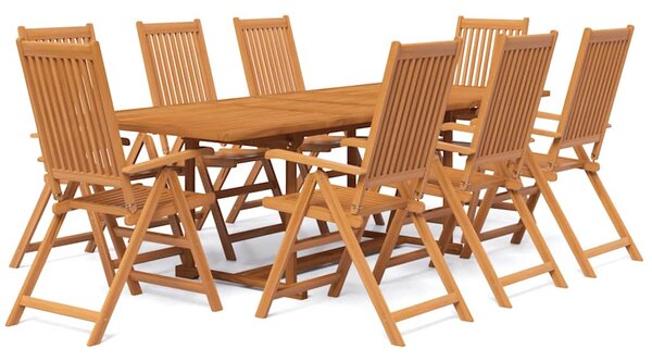 9dílný zahradní jídelní set masivní akáciové dřevo 160-240 cm 3079642