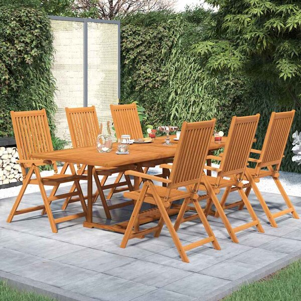 7dílný zahradní jídelní set masivní akáciové dřevo 160-240 cm 3079641
