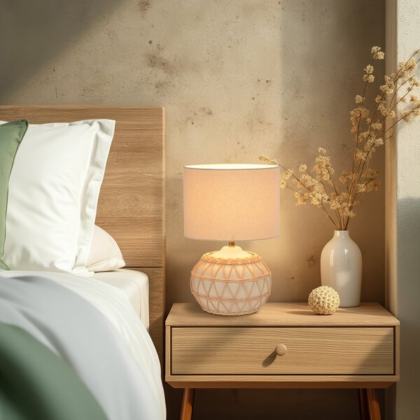 Stolní lampa COREP, Cyclades, Béžová, Obývací pokoj, Keramika