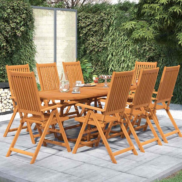 9dílný zahradní jídelní set masivní akáciové dřevo 160-240 cm 3079640