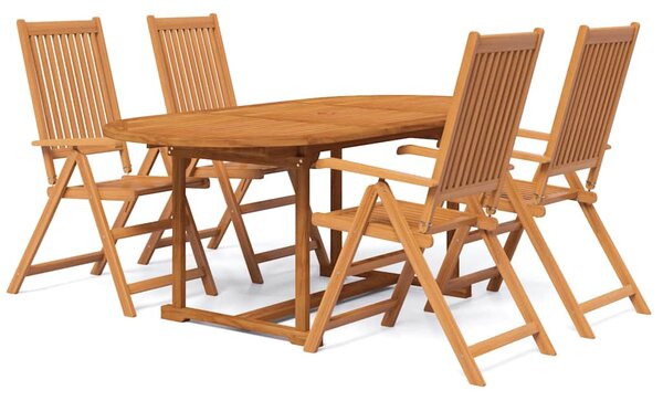 5dílný zahradní jídelní set masivní akáciové dřevo 120-170 cm 3079643