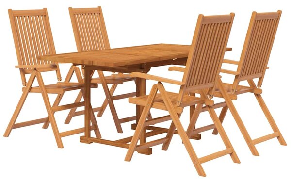 5dílný zahradní jídelní set masivní akáciové dřevo 120-170 cm 3079645