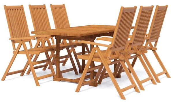7dílný zahradní jídelní set masivní akáciové dřevo 120-170 cm 3079646