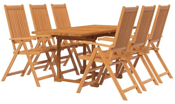 7dílný zahradní jídelní set masivní akáciové dřevo 120-170 cm 3079646