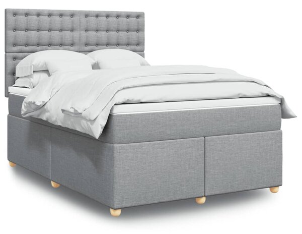 Box spring postel s matrací světle šedá 140 x 190 cm textil 3291289