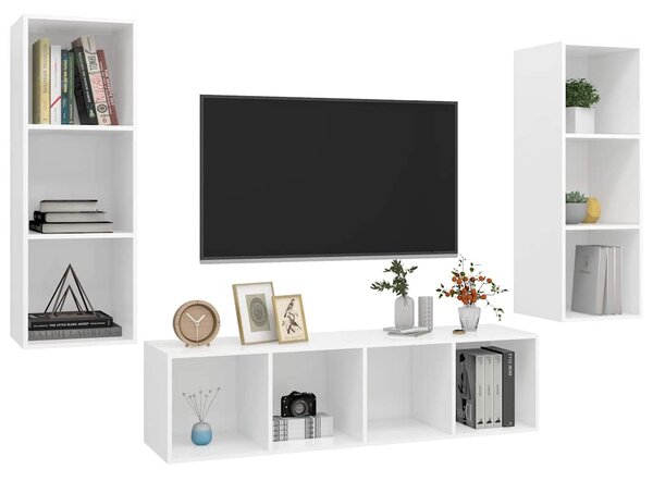 VidaXL TV skříňky 3 ks bílé dřevotříska 3079745