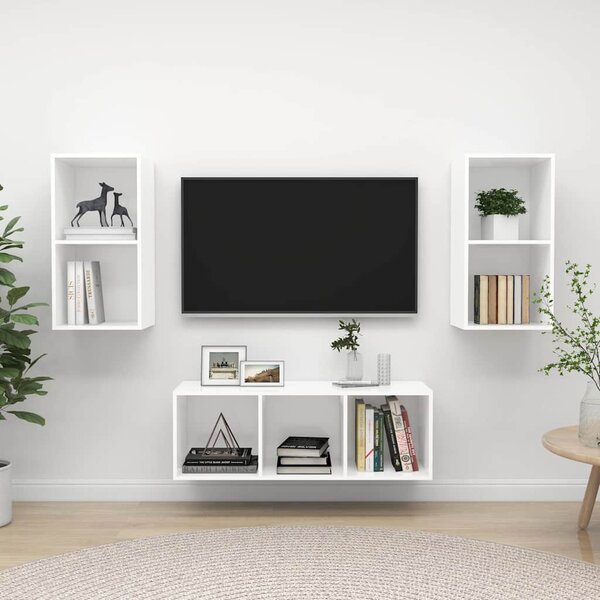 VidaXL TV skříňky 3 ks bílé dřevotříska 3079736
