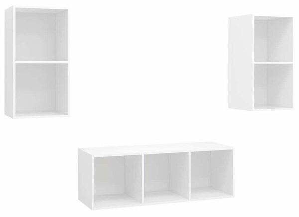 VidaXL TV skříňky 3 ks bílé dřevotříska 3079736