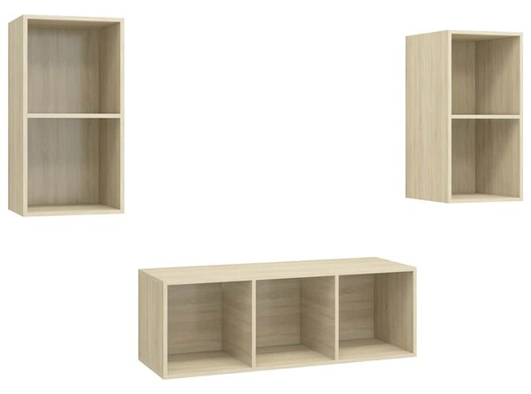 3dílný set TV skříněk dub sonoma kompozitní dřevo 3079739