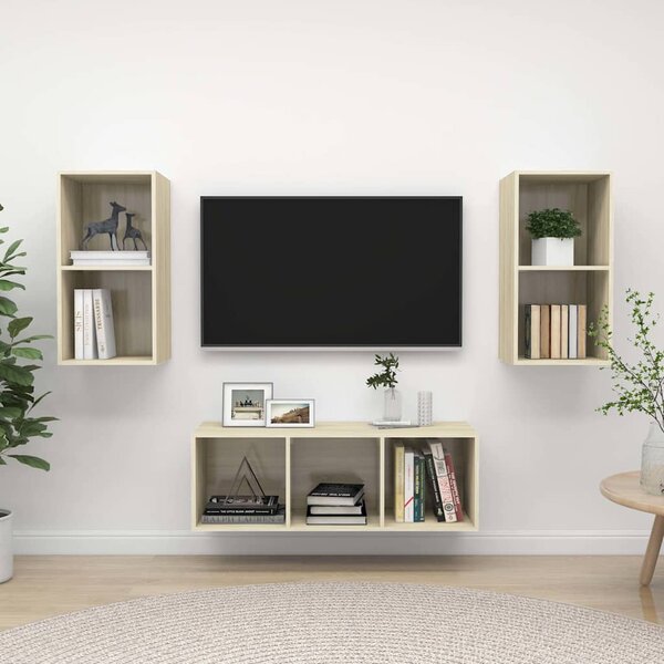 3dílný set TV skříněk dub sonoma kompozitní dřevo 3079739