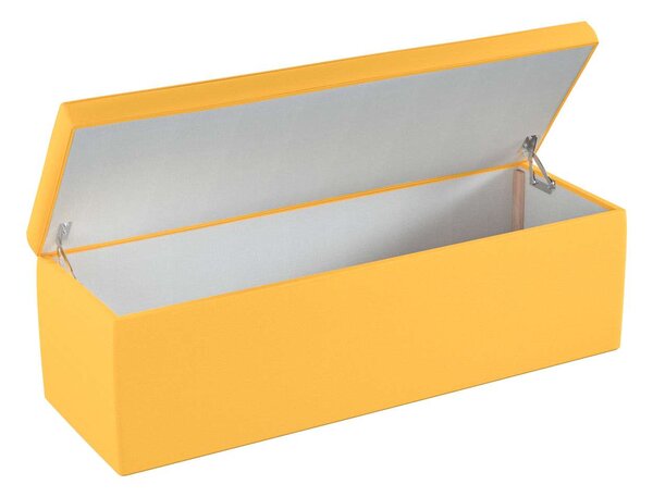 Yellow Tipi Čalouněný úložný sedací box, slunečně žlutá, 90 × 40 × 40 cm, Happiness, 133-40
