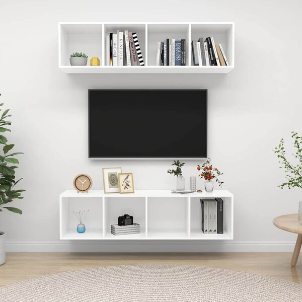 Nástěnné TV skříňky 2 ks bílé kompozitní dřevo 3079781