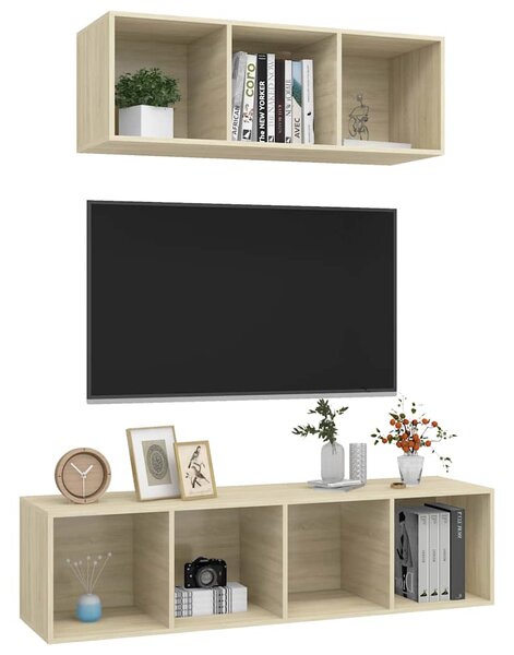 2dílný set TV skříněk dub sonoma kompozitní dřevo 3079793