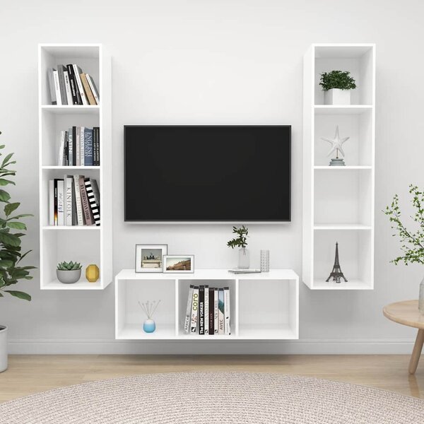 3dílná sada TV skříněk bílá dřevotříska 3079754