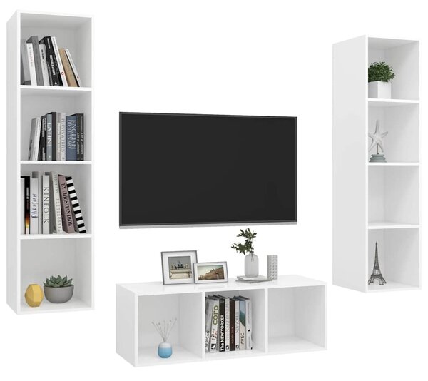3dílná sada TV skříněk bílá dřevotříska 3079754