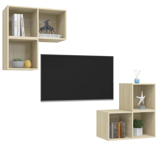 4dílný set TV skříněk dub sonoma kompozitní dřevo 3079766
