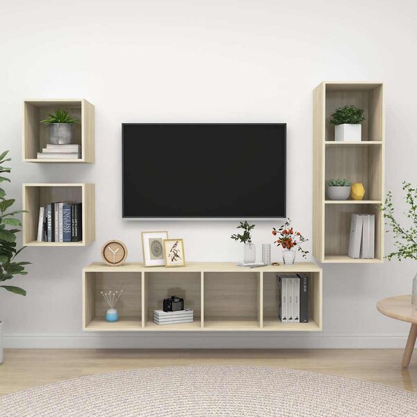 4dílný set TV skříněk dub sonoma kompozitní dřevo 3079775