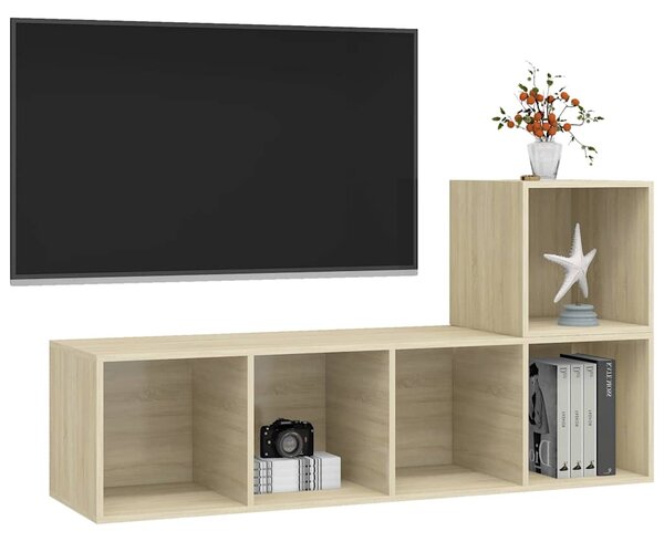 2dílný set TV skříněk dub sonoma dřevotříska 3079802