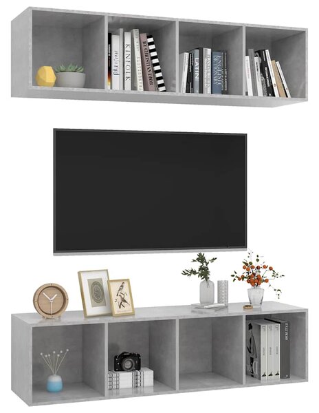 Nástěnné TV skříňky 2 ks betonově šedé dřevotříska 3079785