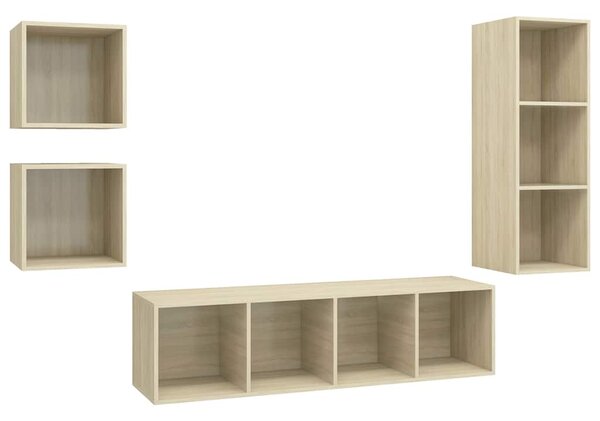 4dílný set TV skříněk dub sonoma kompozitní dřevo 3079775